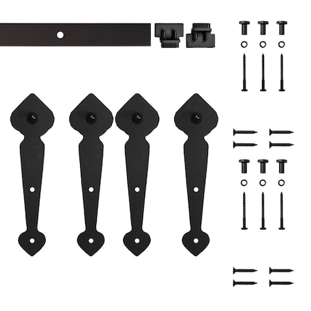 Quiet Glide Soft Close 48" Black Spade Mini Double Barn Door Hardware NT.1310.10.08-48-2-SC